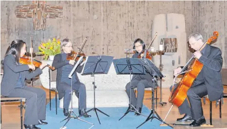  ?? FOTO: SONJA NIEDERER ?? Das Porta-Nuova-Quartett mit (v. l.) Yuki Kojima, Christina Hauser-Gurski, Sayuri Nakao-Haas und Andreas Haas.