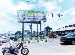  ??  ?? Governor Bello’s billboard, in Lokoja