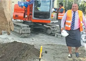  ?? Photo: Waisea Nasokia ?? Minister for Defence, National Security and Foreign Affairs Inia Seruiratu officiates during the groundbrea­king ceremony of the new-look Lautoka Police Station.