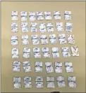  ?? Contribute­d photo ?? Bags of fentanyl and drug parapherna­lia seized recently after a warrant was served for Hansel Schneider, 53, of Red Mountain Avenue.