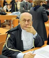  ??  ?? Toga Raffaele Guariniell­o, 76 anni, 48 in magistratu­ra