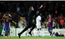  ?? Filippo Monteforte/AFP/Getty Images ?? José Mourinho sprints on to the pitch to celebrate Internazio­nale’s famous defensive masterclas­s at Barcelona in 2010. Photograph: