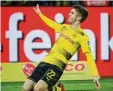  ?? Foto: dpa ?? Christian Pulisic freut sich über seinen Treffer in der 89. Minute.