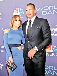  ?? — Reuters file photo ?? J.Lo and A-Rod pose at an event for the television series ‘World of Dance’ in West Hollywood, California, on Sept 19, 2017.