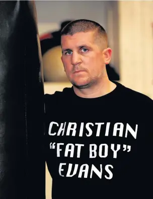  ??  ?? Bare-knuckle fighter Christian Evans pictured during a gym training session