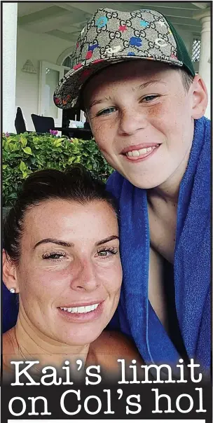  ??  ?? COLEEN Rooney and eldest son Kai are all smiles as they make the most of a family holiday to Barbados.
They jetted off to the Caribbean paradise after