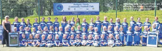  ?? Bathgate Thistle are offering free sessions to refugees. Pictured is the girls’section ?? Offering help