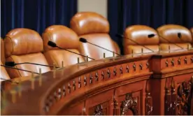  ?? Photograph: Joshua Roberts/Reuters ?? The committee room in the Longworth House Office Building where the first public hearings in the impeachmen­t inquiry against Donald Trump are scheduled to take place.