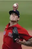  ?? Ap ?? ‘LOVE HEARING THAT’: Red Sox righty Tanner Houck cruised through three innings on Wednesday in a 5-3 win over the Braves, striking out three and walking one.