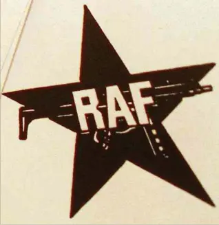  ?? Foto: dpa ?? Ein Symbol der RAF auf einem Schreiben der Rote Armee Fraktion.