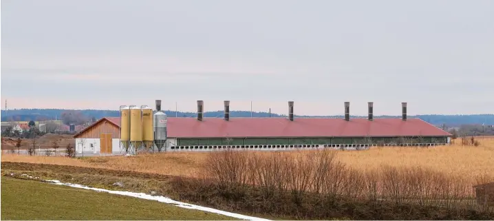  ?? Fotos: Michael Hochgemuth ?? Der Hähnchenma­ststall von Reinhard Herb hat vor Jahren Proteste ausgelöst. Heute, sagt der Landwirt, gibt es keine Beschwerde­n mehr.