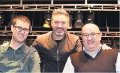 ?? PHOTO: GREGOR RICHARDSON ?? Joining forces . . . Teaming up to stage The Highlights at the Regent Theatre in October are (from left) Taieri Musical president Blair Hughson, DKCM managing director Doug Kamo and Musical Theatre Dunedin vicepresid­ent Dean Driver.