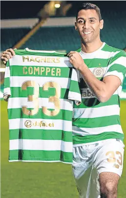  ?? Picture: SNS Group. ?? German defender Marvin Compper, 32, signed a two-and-ahalf-year deal with Celtic yesterday and will officially join the champions on January 1. Compper, who declared himself “proud and honoured to be part of this fantastic club”, will not be available...