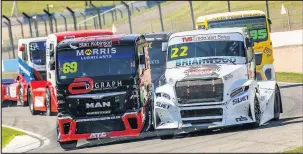  ??  ?? British truck racing action from Donington Park