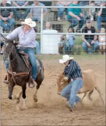  ?? Graham Thomas/Herald-Leader ?? Steer wrestling will be one of the featured events at the 2020 Siloam Springs Rodeo, which will be held Thursday, Friday and Saturday at the rodeo grounds.