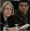  ??  ?? Panel member Sheila Leggett attends the Northern Gateway hearings in Prince Rupert, B.C.