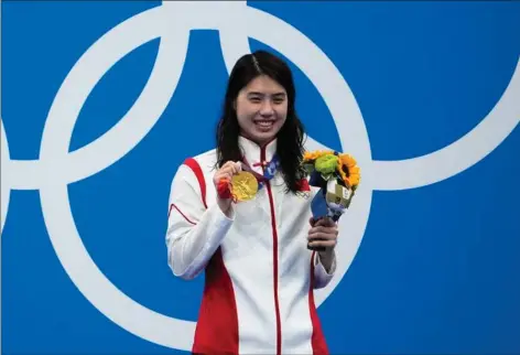  ?? Foto: Charlie Riedel/Ritzau Scanpix ?? Kinesiske Zhang Yufei er en af de 23, der afleverede en positiv prøve i januar 2021, men blev frikendt. I august 2021 vandt hun OL-guld i Tokyo i 200 m butterfly.