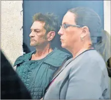  ?? [JILL TOYOSHIBA/THE KANSAS CITY STAR] ?? Shooting suspect Adam Purinton, left, appears in court via closed-circuit TV on Monday from the Johnson County detention center in Olathe, Kansas.