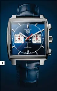  ??  ?? 1 & 2. La Heuer Monaco a été immortalis­ée au cinéma par Steve McQueen dans son film en 1971. 3 & 4. Pour les 160 ans de la marque, Heuer propose cette Carrera en édition limitée à 160 exemplaire­s.