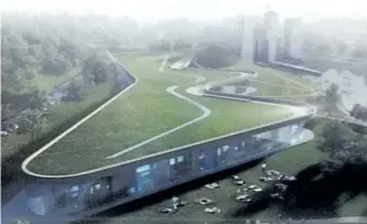  ??  ?? The green roof concept for the proposed new Canadian Canoe Museum at the Lift Lock.