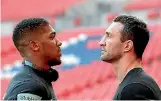  ??  ?? Anthony Joshua and Wladimir Klitschko are set to square off in a world heavyweigh­t belt in London on Sunday.