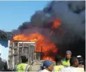  ??  ?? DESTITUTE: Four families lost their belongings in a blaze that broke out in the Riemvasmaa­k informal settlement.