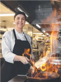  ??  ?? The Star’s Amber Heaton, 21, will represent Queensland in the grand final of the Nestle Golden Chef's Hat Award. Picture: Glenn Hampson