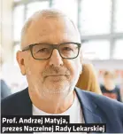  ??  ?? Prof. Andrzej Matyja, prezes Naczelnej Rady Lekarskiej