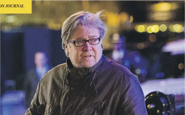  ?? EDUARDO MUNOZ ALVAREZ / AFP / GETTY IMAGES ?? Steve Bannon, chief strategist for U.S. President Donald Trump, believes that revolution is not only inevitable, but necessary.