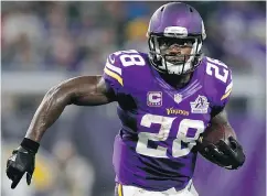  ?? ANDY CLAYTON- KING / THE ASSOCIATED PRESS ?? Adrian Peterson is reportedly on the verge of signing a free agent deal with the New Orleans Saints.