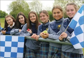  ??  ?? Some of the supporters who made the journey up to Ballykelly to cheer on the Coláiste Bhríde hurlers.