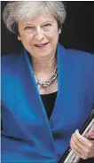  ?? LUKE MACGREGOR BLOOMBERG ?? Prime Minister Theresa May is likely to face considerab­le opposition over her Irish plans.