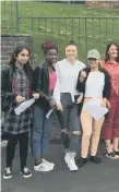  ??  ?? Pupils at Thornhill School with their GCSE results last year.