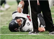  ?? Al Bello/Getty Images ?? Texans quarterbac­k C.J. Stroud will miss Sunday’s game after suffering a concussion last week.