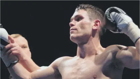  ??  ?? Tommy Ward fights for the British super-bantamweig­ht title in Leeds on Saturday night
