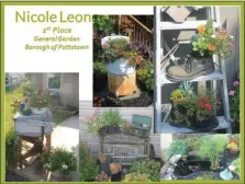  ?? PHOTOS PROVIDED BY THE HOME GARDEN CONTEST ?? This photo collage of a Pottstown garden was displayed during the 2019 Home Garden Contest awards ceremony. Pottstown resident Nicole Leon won first place in the “General Garden” category.