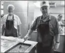  ?? Submitted photo ?? FIXING THE FOOD: Volunteers who assisted in the kitchen with the HSV Breakfast Lions Club’s Chili Day event included Dan Wiltgen, and Lions Ken Wilson and Ken Henry.