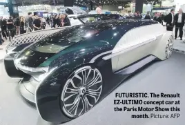  ?? Picture: AFP ?? FUTURISTIC. The Renault EZ-ULTIMO concept car at the Paris Motor Show this month.