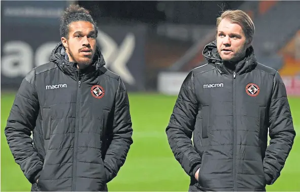  ??  ?? Dundee United boss Robbie Neilson (right) has confirmed defender Troy Brown will leave the club in January.