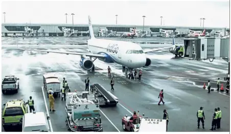  ??  ?? Touchdown: Indian low-cost carrier IndiGo makes its Malaysian debut at KLIA2 with its inaugural flight from New Delhi to Kuala Lumpur.