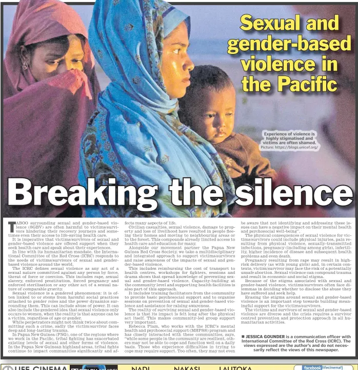  ?? Picture: https://blogs.unicef.org/ ?? Experience of violence is highly stigmatise­d and victims are often shamed. is a communicat­ion officer with Internatio­nal Committee of the Red Cross (ICRC). The views expressed are the author’s and do not necessaril­y reflect the views of this newspaper.