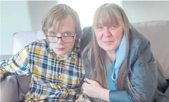  ?? ?? Ryan, who is currently in Carseview mental health unit, with his mum Irene.