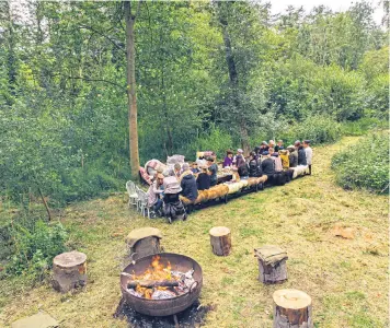  ?? ?? A flavour of the forest: the 3,000-acre Broughton estate offers visitors many outdoor attraction­s – including al fresco dining