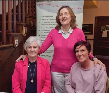  ??  ?? Chairperso­n of Fundraisin­g Evanne Cahill with Anne Kavanagh and Anne Moules at the Wicklow Hospice Golf Classic at Woodenbrid­ge.