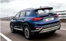  ??  ?? The 2019 Santa Fe comes in front- or all-wheel drive, with two different engines 2.4-litre turbocharg­ed 2.0-litre four A new eightspeed automatic transmissi­on replaces the six-speed used previously.