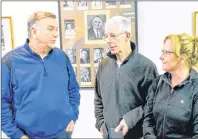  ?? MITCH MACDONALD/THE GUARDIAN ?? Montague Coun. Jim Bagnall, left, chats with Patricia and Stephen Abbott following a public meeting held by Montague council Monday night to discuss rezoning a property at 11 Donald MacLeod Dr. to allow for the constructi­on of a duplex.