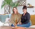  ?? ?? Leslie Davis, left, and her twin Lyndsay Lamb pose in a house they remodeled on “Unsellable Houses.” HGTV