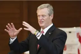  ?? NiColaus CzarneCki / Herald staFF File ?? CREATING HOUSING: Gov. Charlie Baker has been seeking housing reforms that would make it easier for local officials to approve zoning changes to build new housing, an idea which has been tacked onto a last-minute jobs bill.