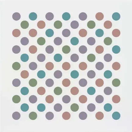  ??  ?? Bridget Riley’s ‘Measure for Measure 36’ (2018)