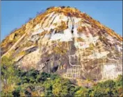  ?? IMAGES COURTESY: CHITTA DEY ?? Reference lines and shading at Pakhi Pahar, one of his earliest works. All that remains is a flock of soaring birds, carved into rock. Dey says he hopes that future generation­s will look at his carvings and mark the presence of these creatures, some of which might be lost by then.